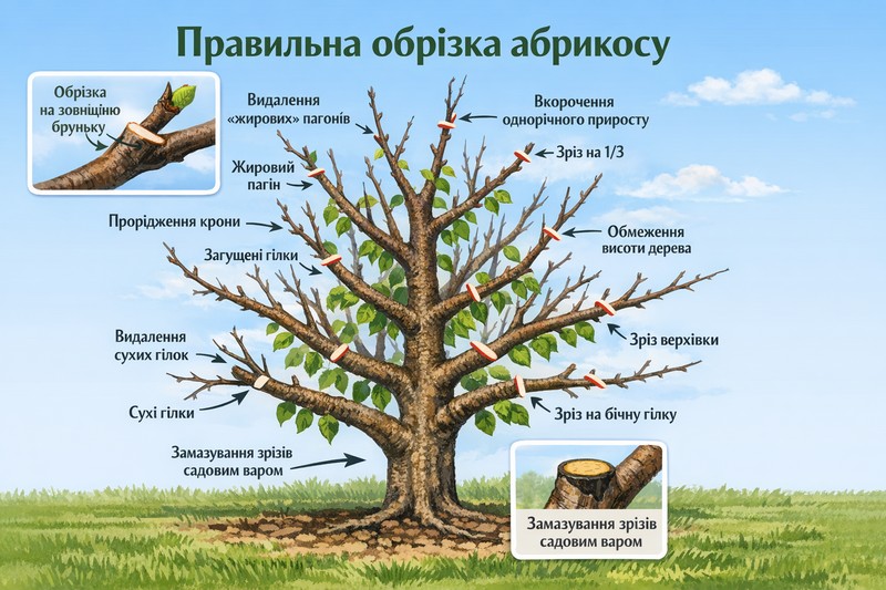 обрізка абрикоса