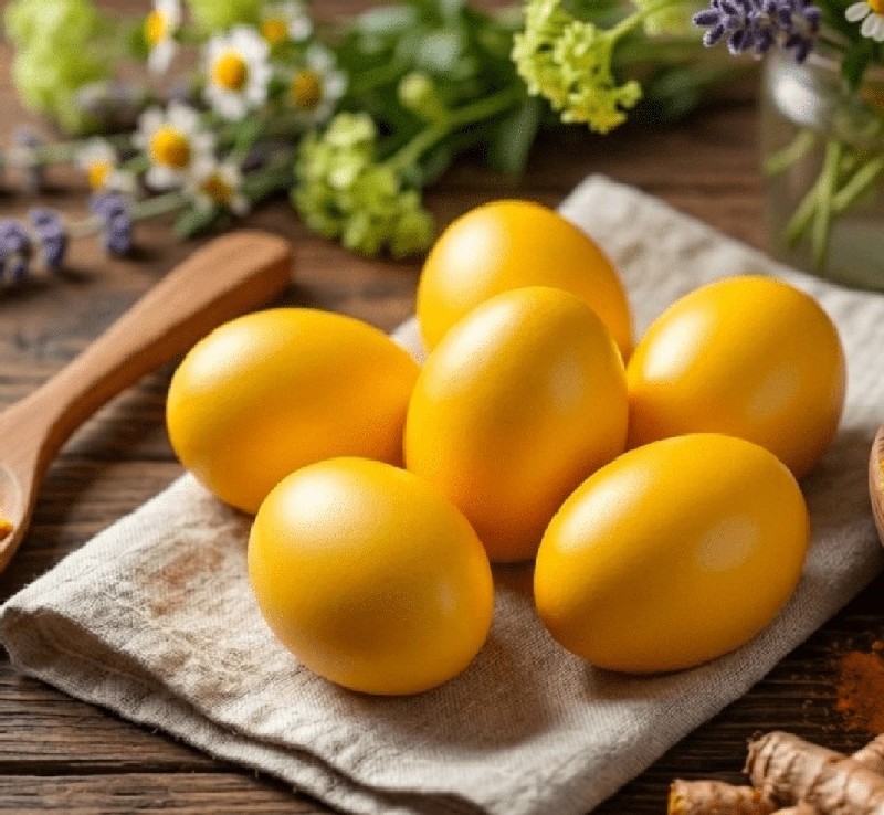 як покрасити яйця куркумою
