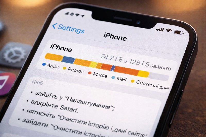 як очистити системні дані на айфоні