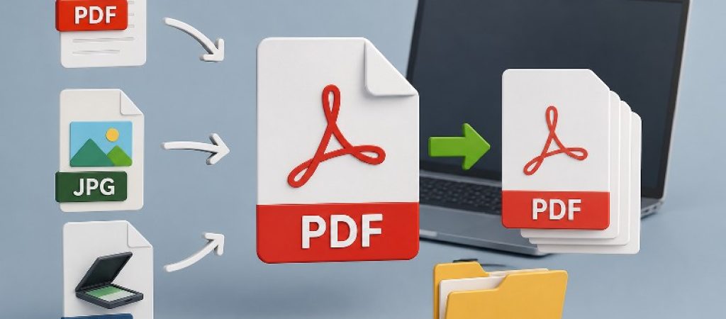 Как правильно объединить файлы PDF, JPG и сканы в один файл