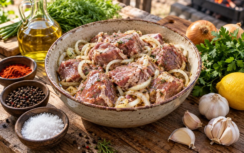 як замаринувати м'ясо на шашлик щоб було м яке